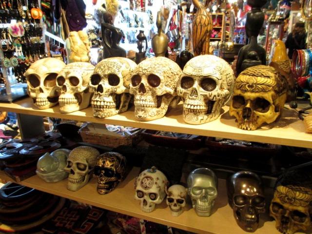 Resin skulls. One had the alphabet, yes/no, good/bad, etc. so it could be used as a ouija board.